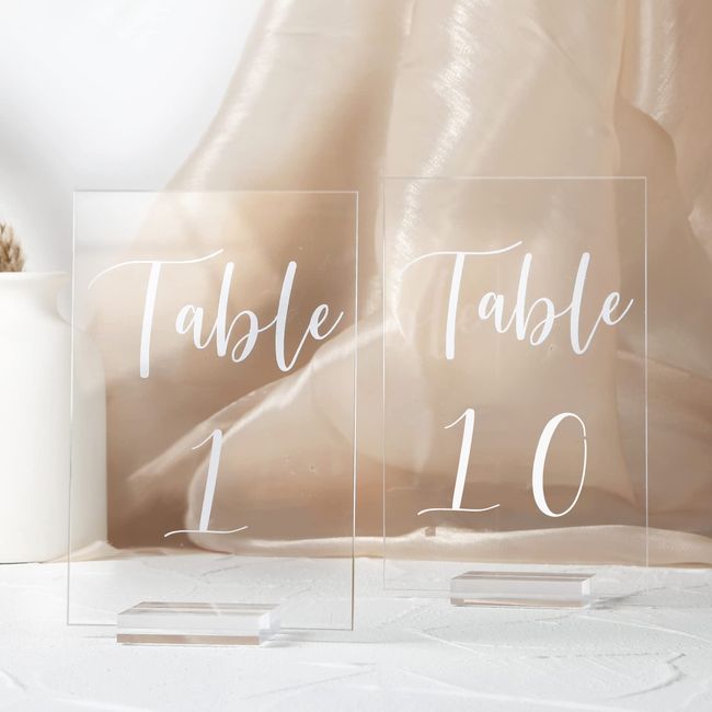 10 Pieces 4x6 inch Blank Acrylic Signs Clear Acrylic Sheets, Perfect for Making Wedding Table Numbers, Acrylic Wedding Signs, Engrave, Calligraphy
