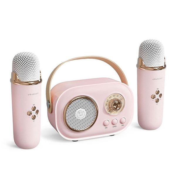 Mini Karaoke Machine for Kids with 2 Wireless Microphones Portable Kids Microphone, Karaoke Microphone for Kids Age 5, 6, 7, 8, 9, 10,11+Years (Pink)