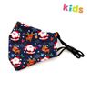 Navy Kids Cotton Reindeer Face Mask