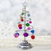 Tabletop Spiral Silver Christmas Tree - Multicolor Jingle Bells & Lights #3414