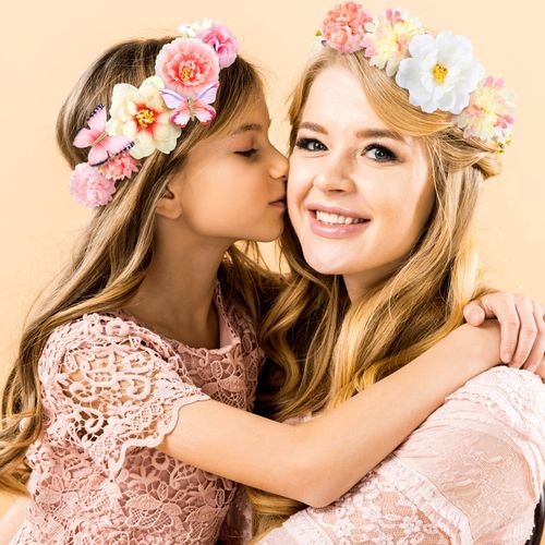Bencailor 30 Pieces Flower Butterfly Hair Clips Handmade Flower Hair Clips Realistic Flower Hair Accessories Colorful Barrettes for Bride Women Wedding Flower Hair Pins Hairpin(Pink, White)