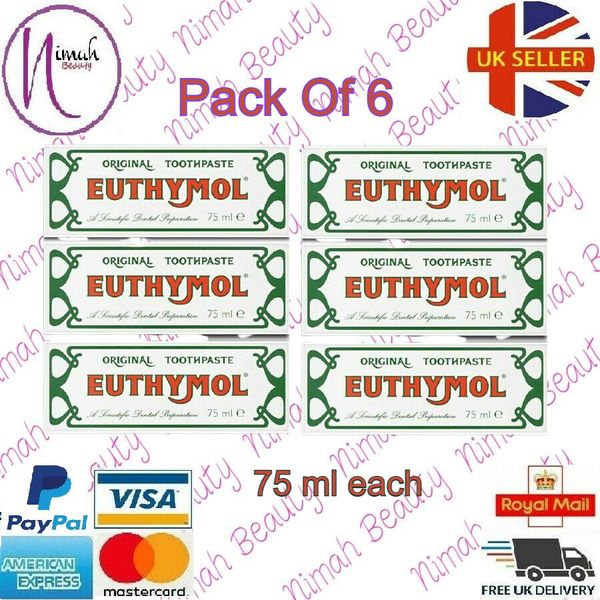 6 x Euthymol Original Toothpaste 75ml