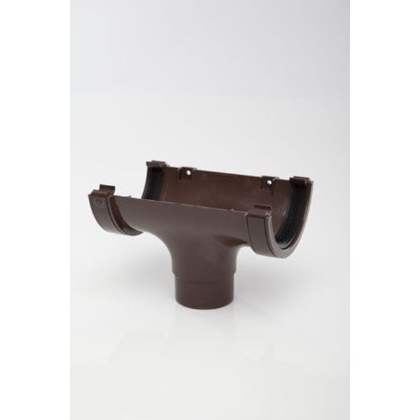 POLYPIPE RR105 Brown Running Outlet for 112mm Half Round guttering System