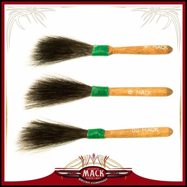 Set of 3 Size 00-1 Sword Striper Series 20 Pinstriping Touch Up Body Shop Squirrel Hair Paint Brushes