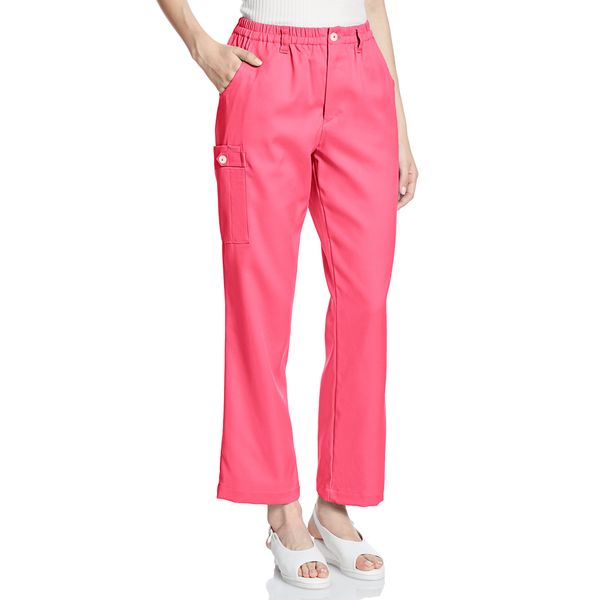 Primvale ST-305 Women’s Scrub, White Coat - coral pink