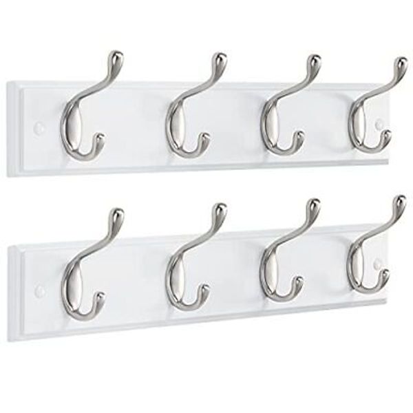 Amada Coat Rack Wall Mount 2 Pack, Coat Hooks Wall Hooks Coat Hangers for White