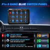 MICTUNING 12 Gang Switch Panel Kit Blue Led Auxiliary Relay System Marine 12/24V