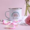 Pink Positive Custom Rainbow Gift Enamel Mug