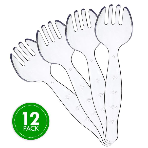 Plasticpro Disposable Plastic Serving Forks Durable Heavy Duty Premium Serving Utensils Clear Pack of 12