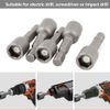 Saipor 10pcs 1/4'' Hex Shank Power Nut Driver Bit Set 8mm Impact Nut Setter Socket Driver Drill Bit Set, 42mm Length