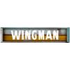 Wingman Rectangle Rustic Painted Wood Look Decal Bumper Sticker for use on Any Smooth Surface