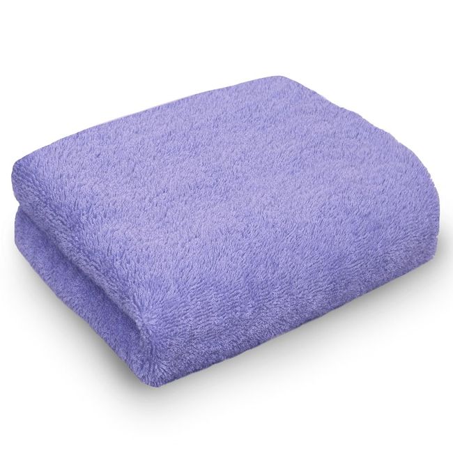 Iris Plaza 100% Cotton, Made in Japan, Instant Absorption Bath Towel, 1 Second Absorption, Firm to the Touch and Rub Your Body, For Men, Clean with Senshu Towel, Long Pile Including Air, Easy to Dry and Clean, Absorbent Towel, Face Towel, Purple