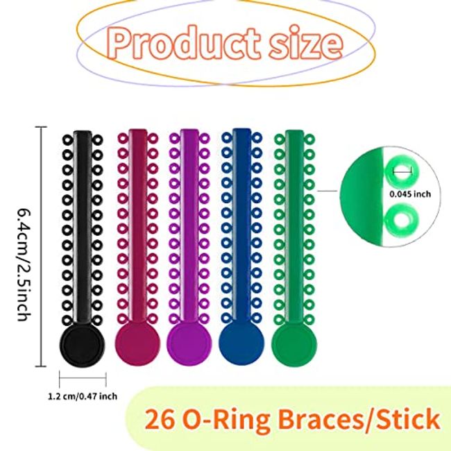 1040 Pcs Black Braces Rubber Bands Orthodontic Ligature Ties O