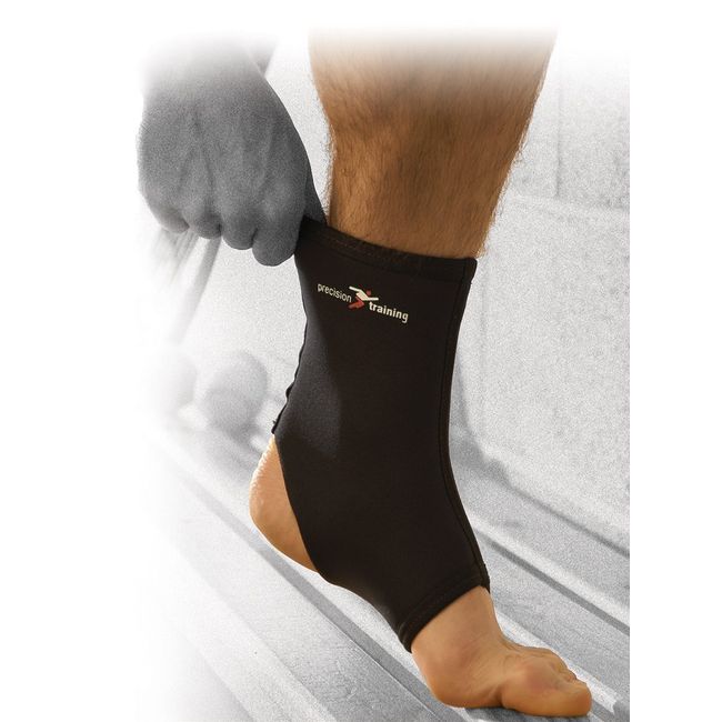 Precision Training Neoprene Ankle Support - Black/Red, Small