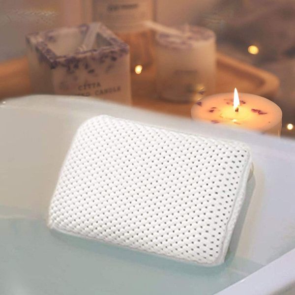 HANKEY Bathtub Pillow, Bath Pillow Bath and Spa Head Rest with Suction Cups Bath Cushion Bathing Pillow (8 Small Suction Cups, 27.9 x 17.8 x 5.1 centimetres)