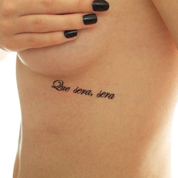 5 x Que sera, sera Tattoo - Schriftzug in schwarz - Temporary Haut Tattoo (5)