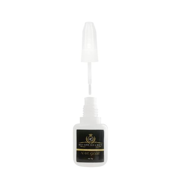 Kelly Glover Hair and Beauty Press on nail glue, extra strong glue, brush on, clear adhesive nail glue, press on nails, acrylic tips, nail art. 10ml bottle