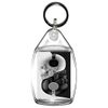 black and white skulls keyring handmade in uk