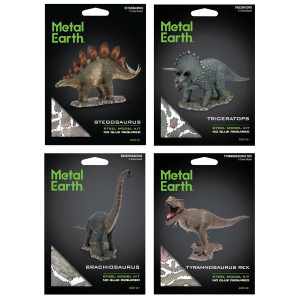 Fascinations Metal Earth TRICERATOPS STEGOSAURUS BRACHIOSAURUS T. REX Model Kit