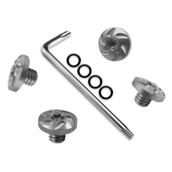 Guuun Grips Screws for Sig sauer P226, P228, P229, 4 O-Rings, Torx Key, 4 Stainless Steel Fancy Screws Silver