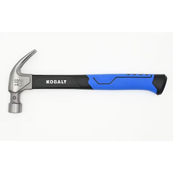 Kobalt 16-Oz Smooth Face Steel Head Fiberglass Claw Hammer