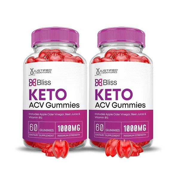 (2 Pack) Bliss Keto ACV Gummies Advanced Formula 1000MG Bliss Keto Gummies Apple Cider Vinegar Boost