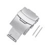 sourcing map Folding Push Button Quick Release Watch Deployment Clasp Buckle for 20mm Metal Watchband Silver Tone