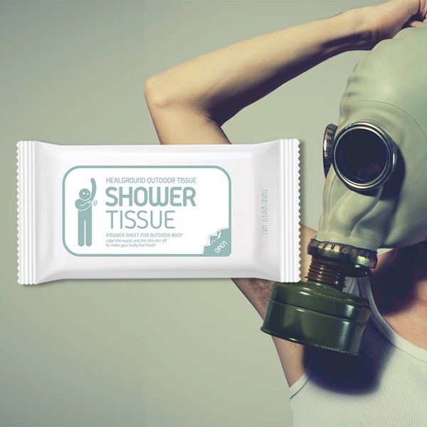 Sweat smell out! Outdoor shower tissue X 5 (Camping, Mountaineering, Bicycle, Golf)