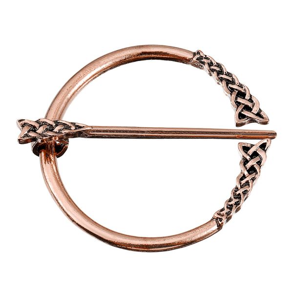 sourcing map Vintage Brooch Cloak Pin, Penannular Brooch Cloak Clasp Scarf Pin Shawl Pin Cardigan Brooch Buckle for Women Men Costume Accessory(Copper)