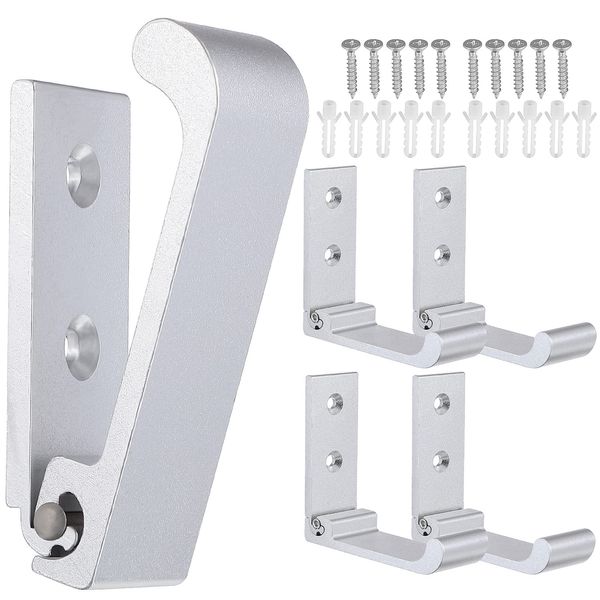 WINOMO Wall Hanging Hooks, Foldable, Set of 5, Wall Hooks, Load Capacity Approx. 13.2 lbs (6 kg), Aluminum Alloy, Drop Prevention, Wall Hanging, Kitchen Hanging, Clothes Rack, Wall Hanger, Hanging