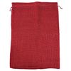 CleverDelights 18" x 24" Red Burlap Bag with Drawstring