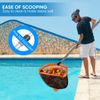 17.5" Pool Net, Pool Skimmer Net with Double-Layer Netting Bag, Aluminum Frame