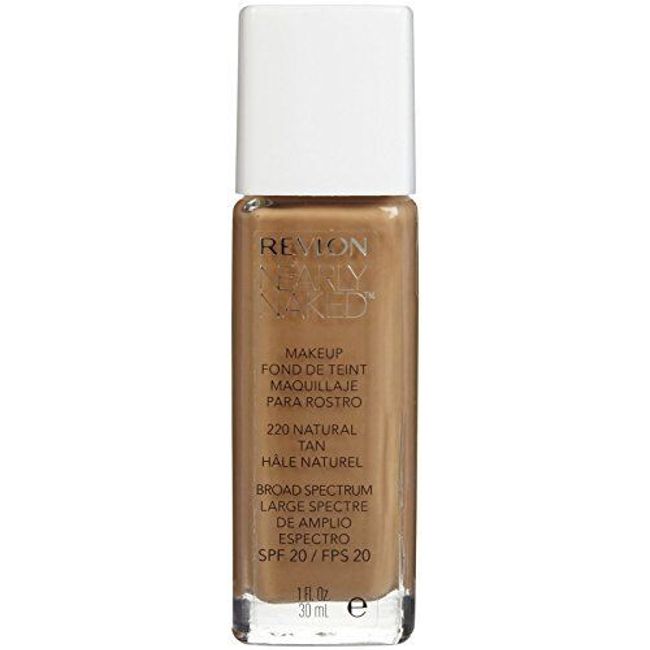 Revlon Nearly Naked Liquid Makeup Broad Spectrum SPF 20, Natural Tan, 1 Fl oz