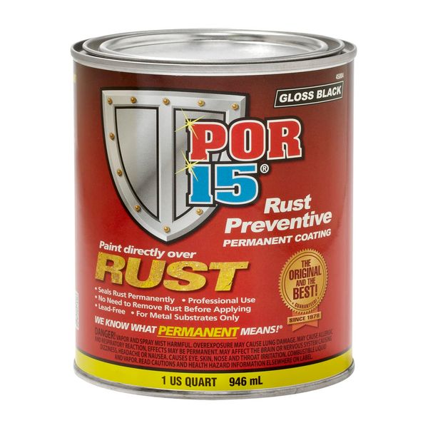 POR-15 Rust Preventive Paint, Stop Rust and Corrosion Permanently, Anti-rust, Non-porous Protective Barrier, 32 Fluid Ounces, Gloss Black