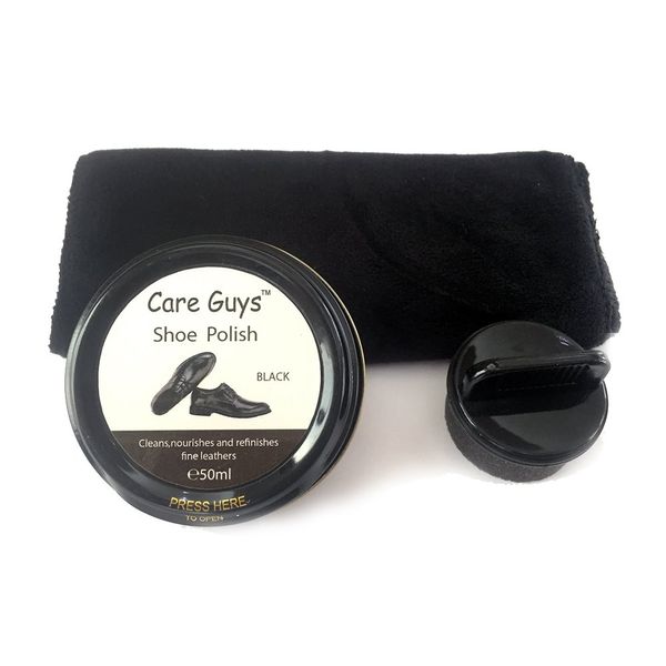 care guys Shoe Polish Wax Black Wax For Leather Shoes – 2.7oz Cleans, Nourishes & Refines