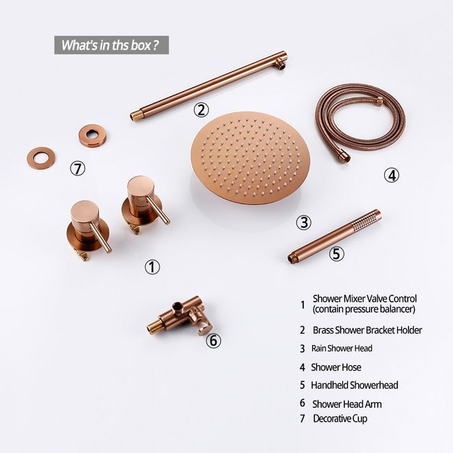 Rose Gold Bathroom Accessories  Wall Mounted Bathroom Shower
