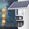 2PCS 4MP Solar Wireless Security Camera WiFi PTZ Dual Lens 2-Way Audio