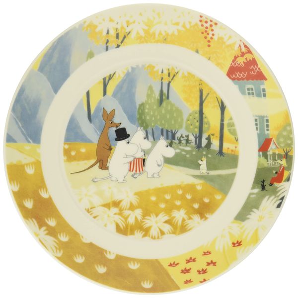 Yamaka Shoten MOOMIN MM3204-330 "Luonto" Ceramic Plate, Plate, 7.7 inches (19.5 cm), Moomin House, Cake Plate, Dessert Plate, Microwavable, Present, Moomin, Nordic, Made in Japan