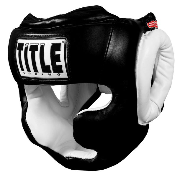 Title Gel World Full Face Training Headgear, Black, Large