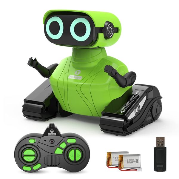 HONGCA Kids Robot Toys, Rechargeable Remote Control Robot Toy with Touch Sense Recording Programming Music LED Eyes Dance Moves Flexible Head/Arms, RC Toys for Kids Boys Girls Age 3+ Birthday Gifts