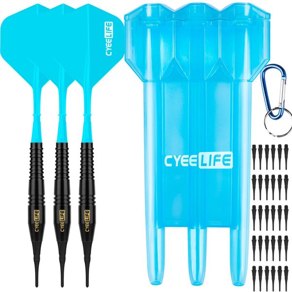 CyeeLife 16g Pure Copper Soft Tip Dart Set + Case Holder + 30 Tips Entry Grade Household Darts