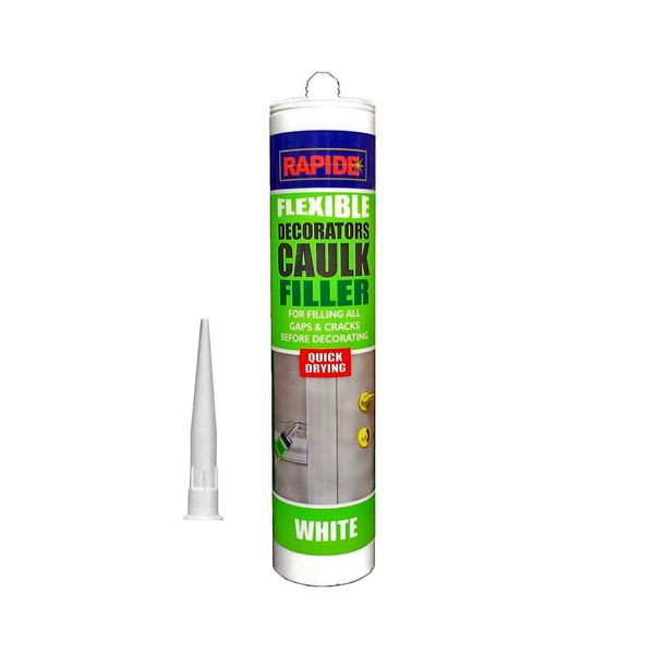 Rapide | Flexible Decorators Caulk | White 1 Hour Fast Dry | Acrylic Sealant | 280ml