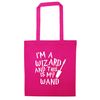 Flox Creative Tote Bag I'm a Wizard This my Wand Pink
