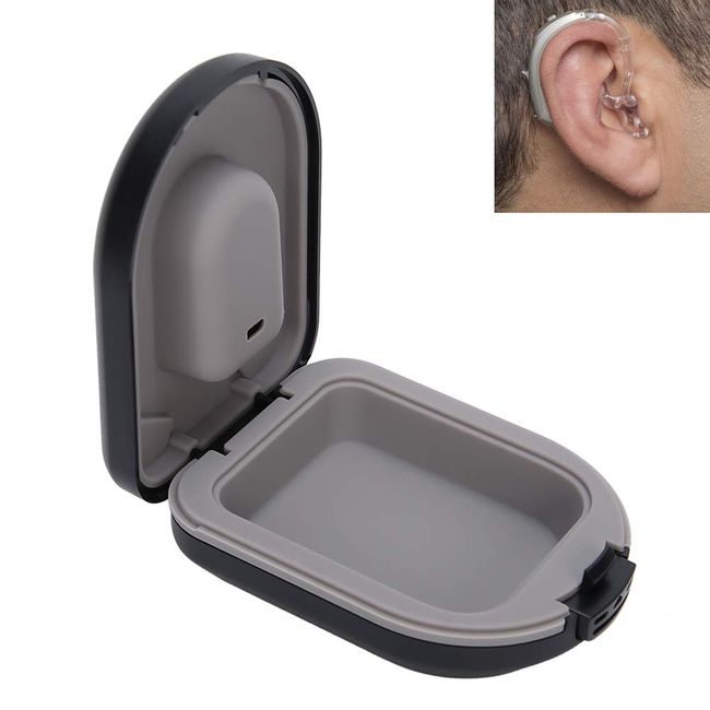 Worii Storage Case, Case, Store Hearing Aids Drop Resistance Storage for Behind‑The‑Ear, Black