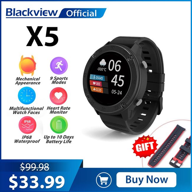 Blackview Smartwatch X5 Fitness Tracker Heart Rate Monitor For iOS Android  Phone