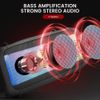 Pyle Wireless Portable Bluetooth Boombox Speaker - Built-in Full Panel LED Light