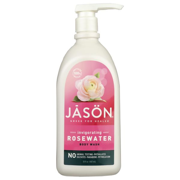 Jason Invigorating Glycerine and Rosewater Body Wash, No Parabens, 30 Ounce (Pack of 3)