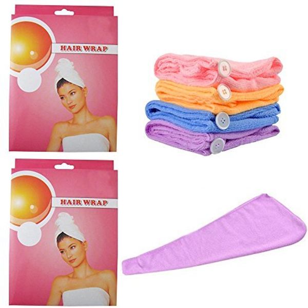 ATB 2 Pc Microfiber Hair Wrap Towel Drying Bath Spa Head Cap Turban Twist Dry Shower