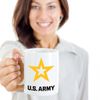 U.S. Army Coffee Mug - Gold Star Logo (White, 11oz)