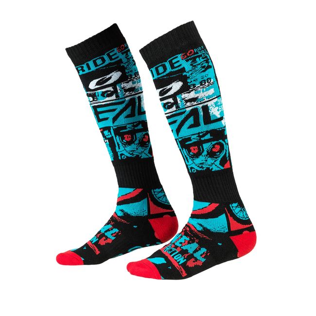 O'Neal PRO MX Adult Sock RIDE, Black/Blue, One Size